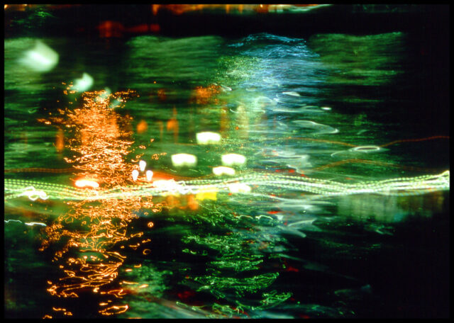 Sparkly abstract image of lights in motion