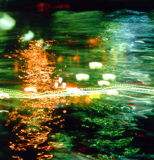 Sparkly abstract image of lights in motion